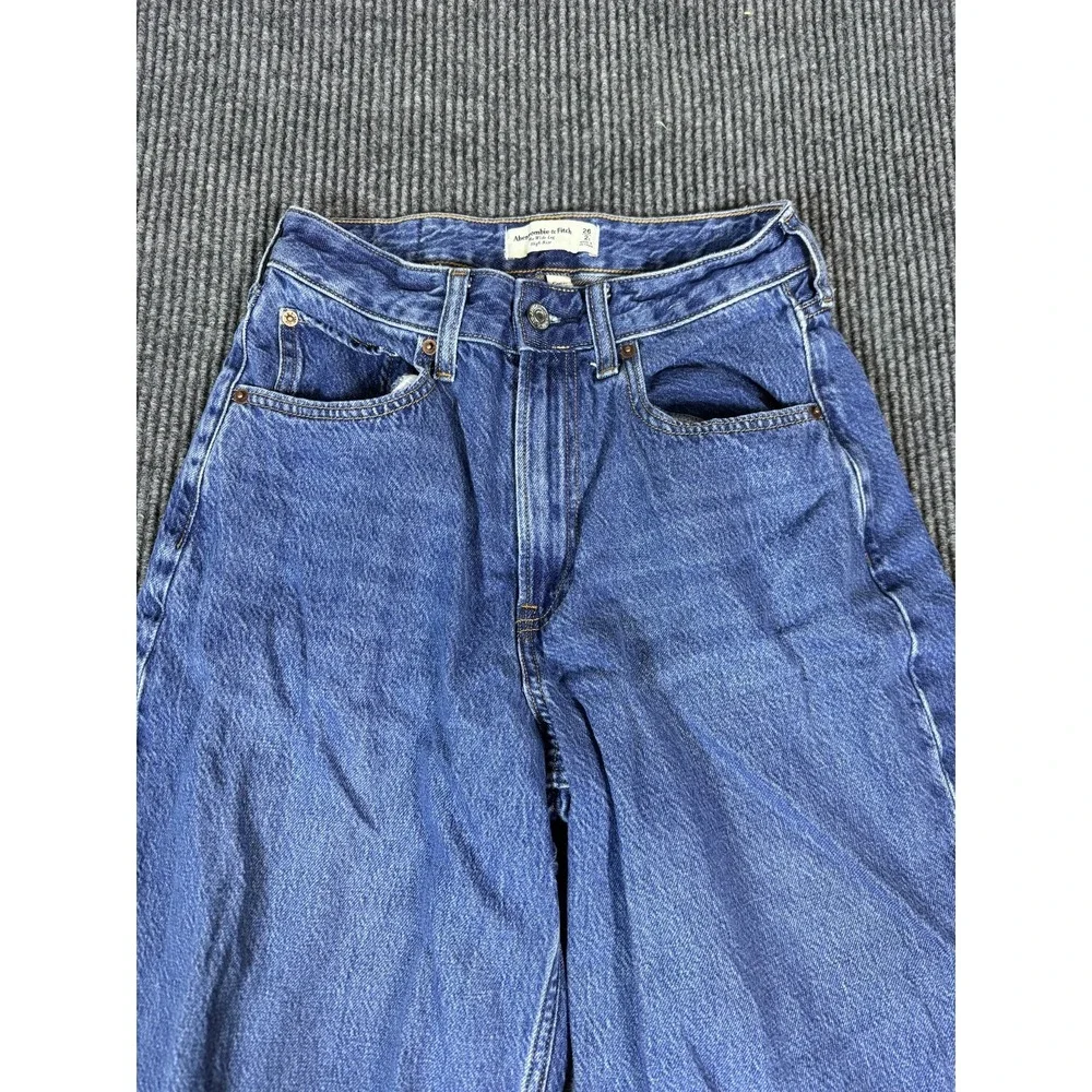 Abercrombie & Fitch The Wide Leg High Rise Curve Love Jeans Women 26 x 32 Baggy